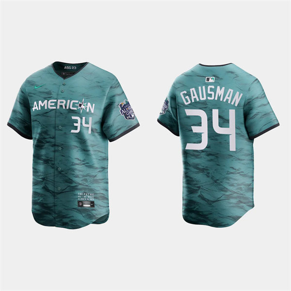 Men's Youth Toronto Blue Jays #34 Kevin Gausman American League 2023 MLB All-Star Game Limited Player Jersey Teal
